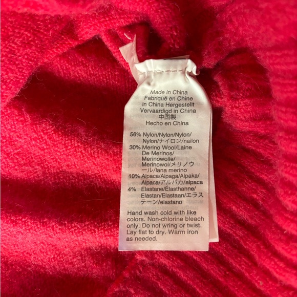 J.Crew Women’s M‎ Barbie Pink Merino Wool Alpaca Blend Sweater Button Shoulder - Picture 5 of 7